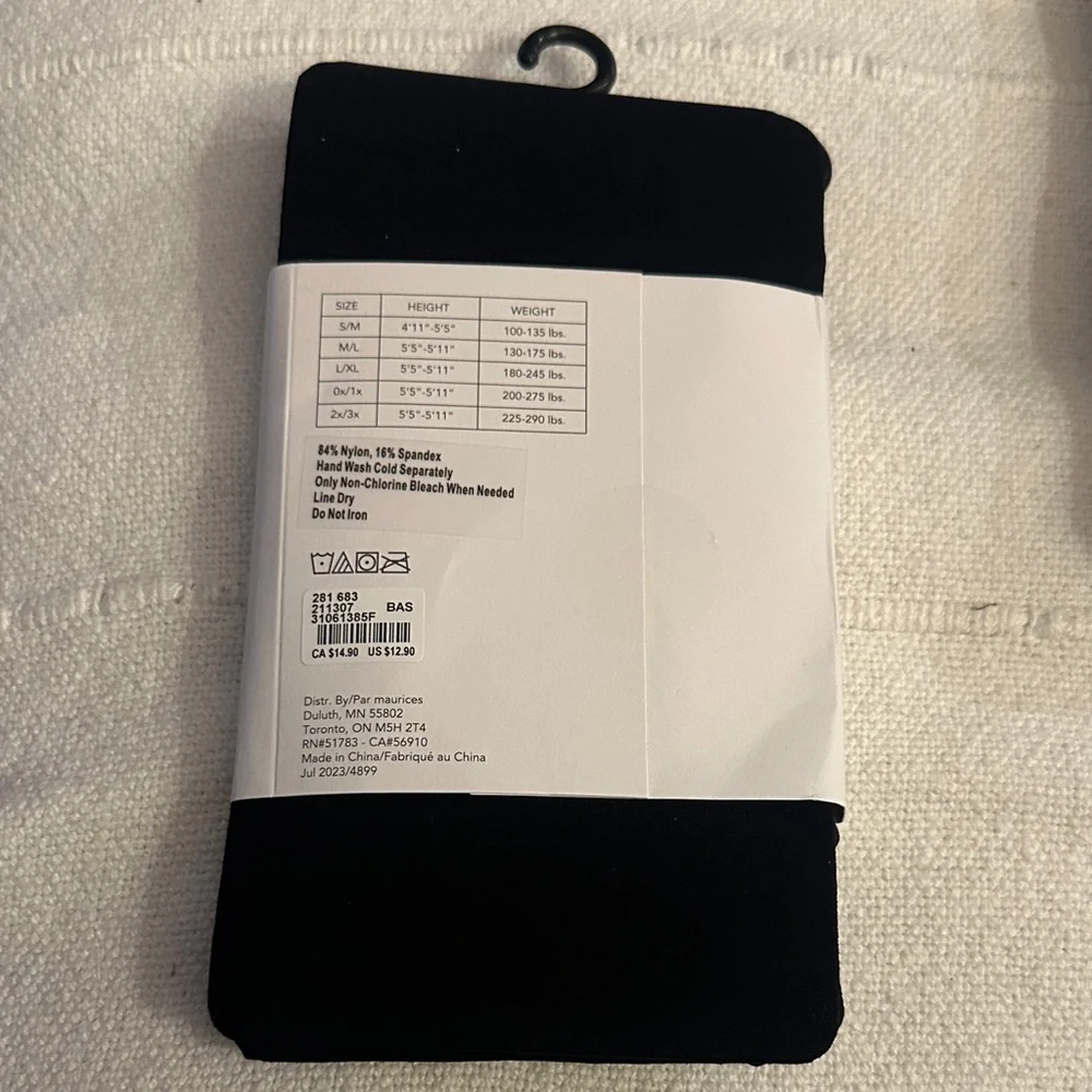 Maurices Black Opaque Control Top Tights
